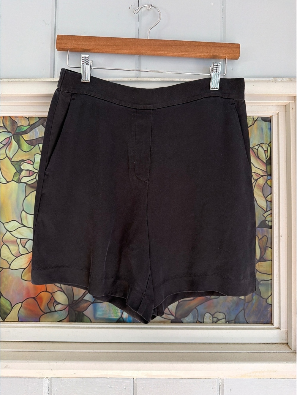 Theory Black Silk Shorts Size 4